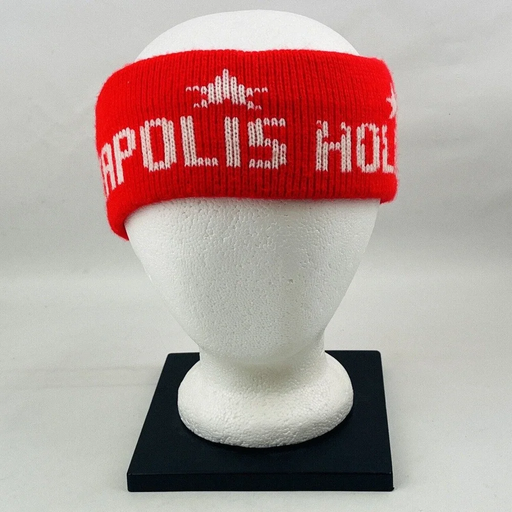 Vintage Minneapolis Holidazzle Stretch Knit‎ Headband Red Earwarmer Winter